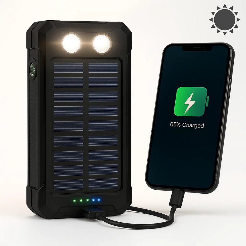 Power Bank Solaire Étanche Double USB