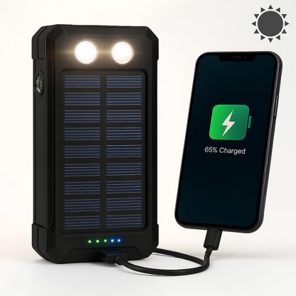 Power Bank Solaire Étanche Double USB
