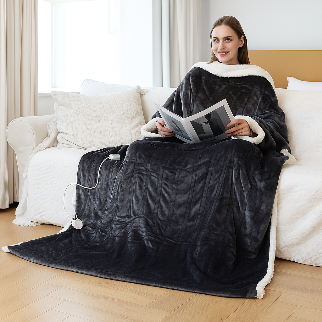 Plaid Chauffant Électrique Portable Sherpa