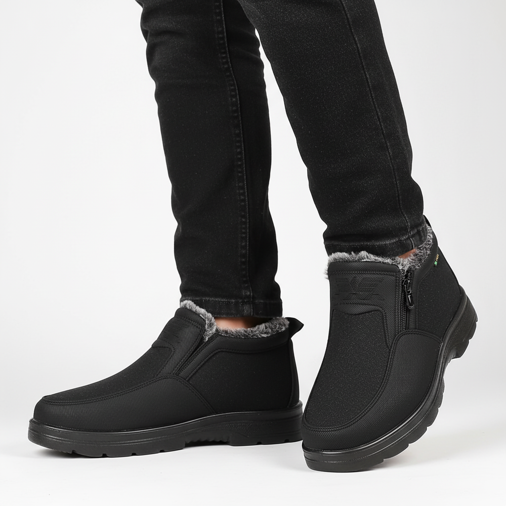 Bottines Fourrées – Zip Latéral – Hiver Homme