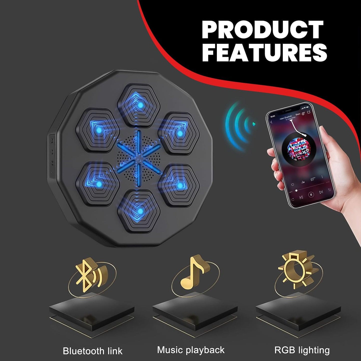 Machine Boxe Musicale Murale Bluetooth