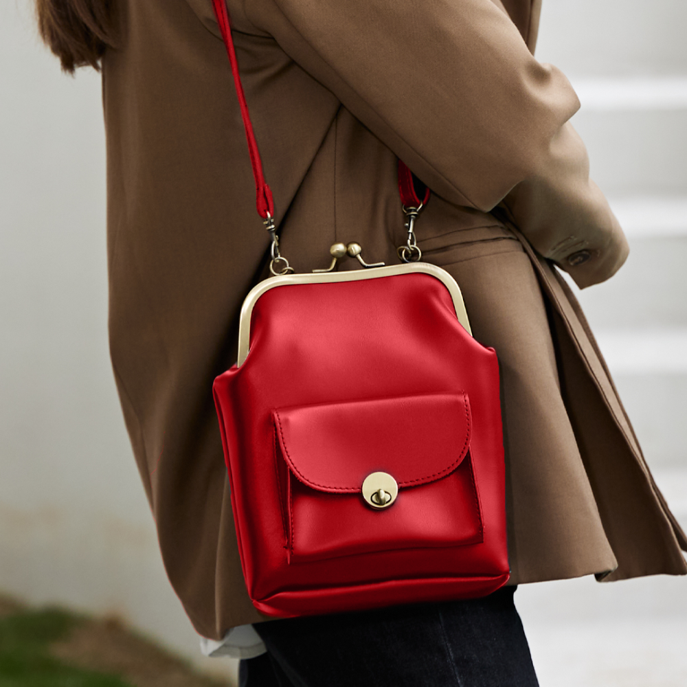 Hélène Sac à Main en Cuir pour Femme | Sac Bandoulière Rétro Classique