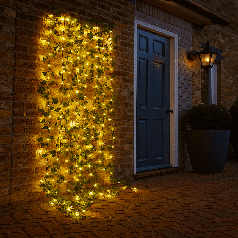 Rideau Lumineux Lierre LED – Blanc-Chaud – pour Mur