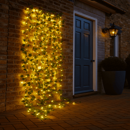 Rideau Lumineux Lierre LED – Blanc-Chaud – pour Mur