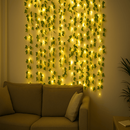 Rideau Lumineux Lierre LED – Blanc-Chaud – pour Mur