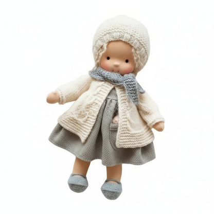 Poupée Tissu Enfant – Cheveux Bouclés –Robe