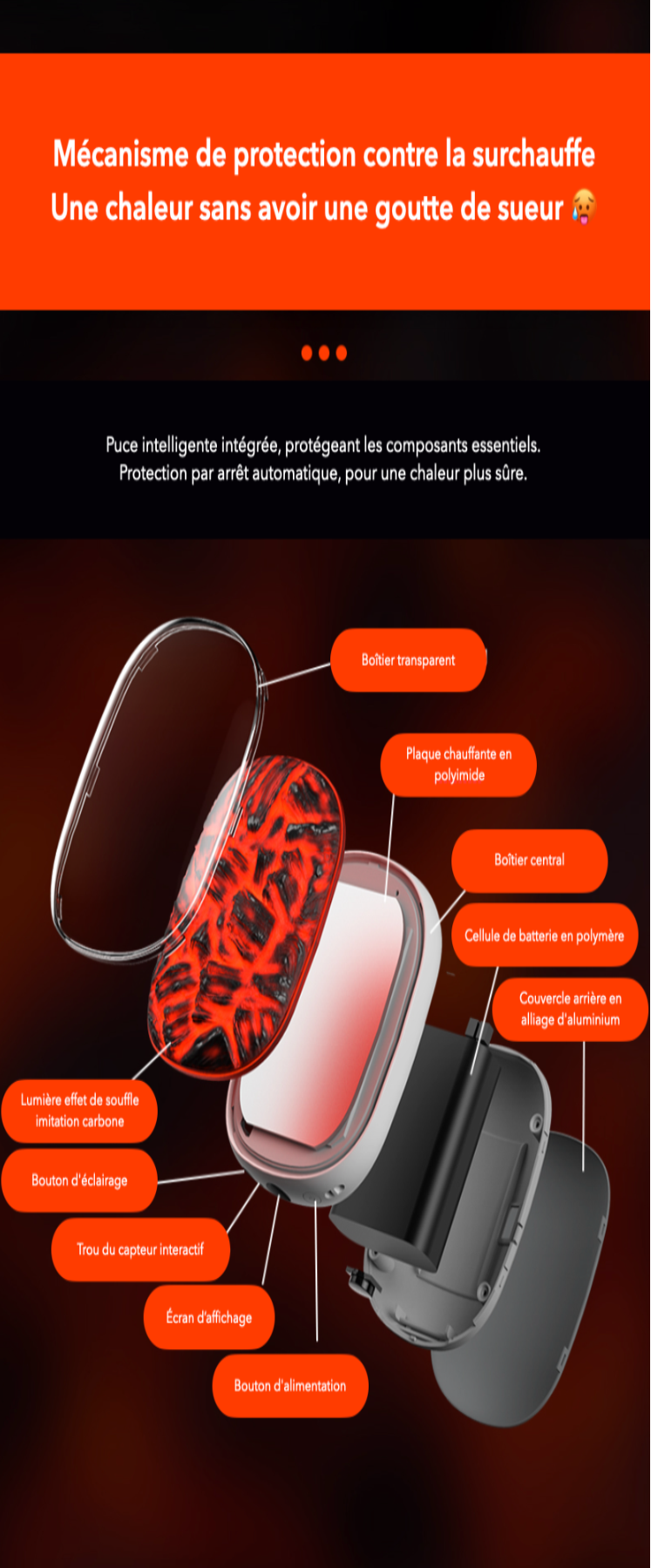 Chauffe-Mains Braise Rechargeable USB-C