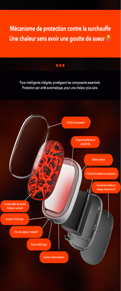 Chauffe-Mains Braise Rechargeable USB-C