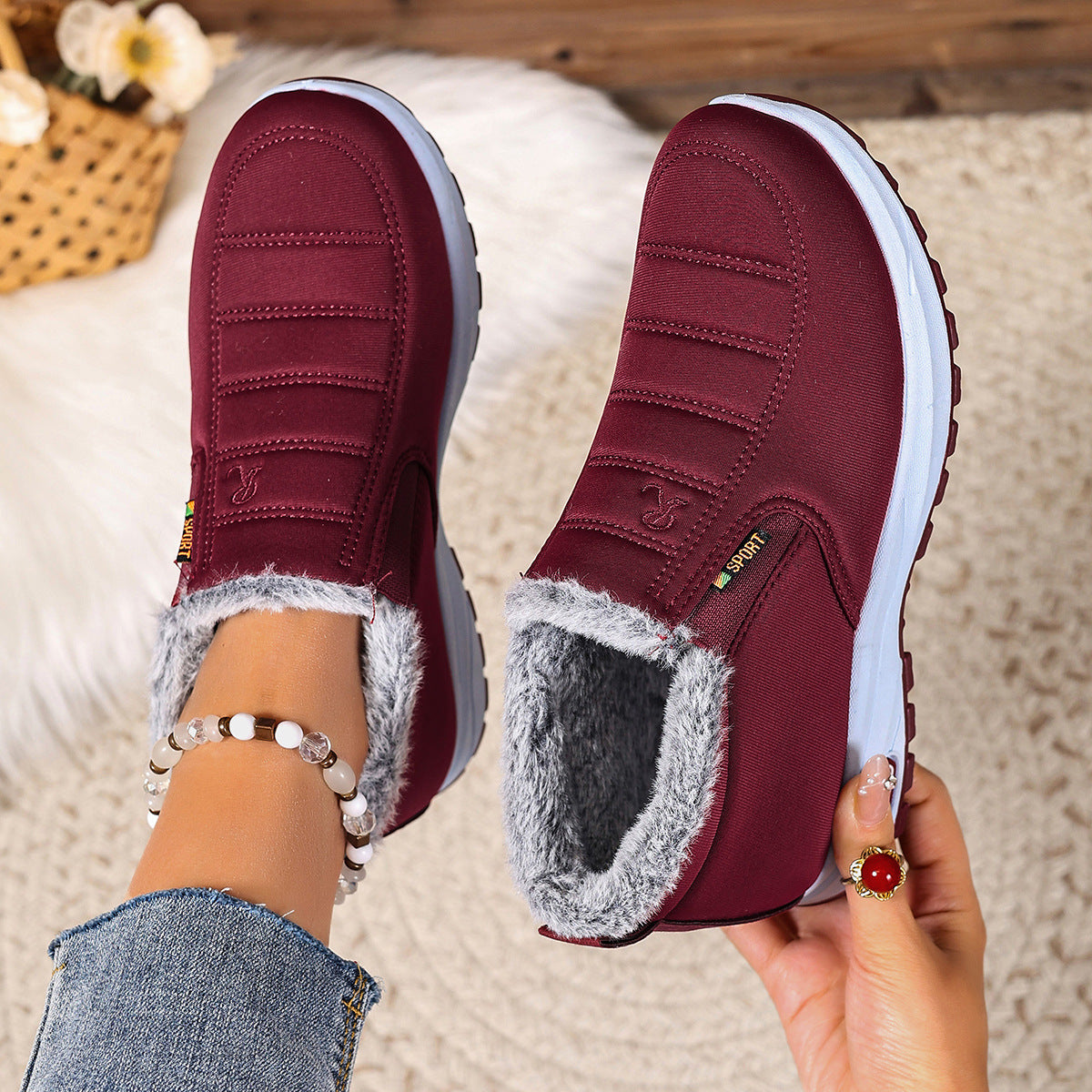 Bottines Hiver Femme – Slip-On – Doublure Polaire