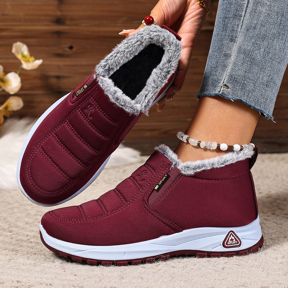 Bottines Hiver Femme – Slip-On – Doublure Polaire