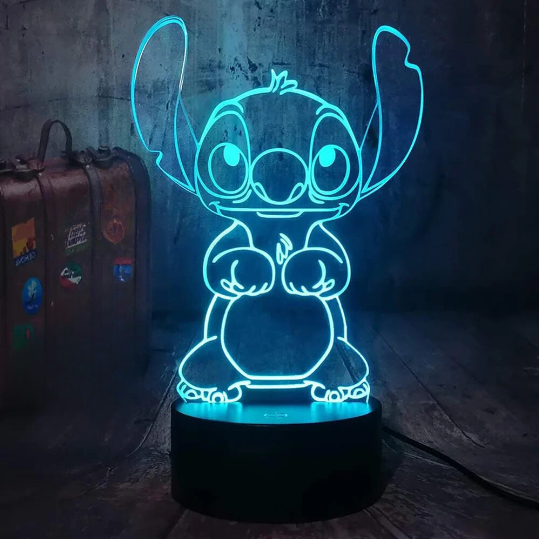 Lumière Magique Stitch 3D | Télécommande Incluse et Tactile