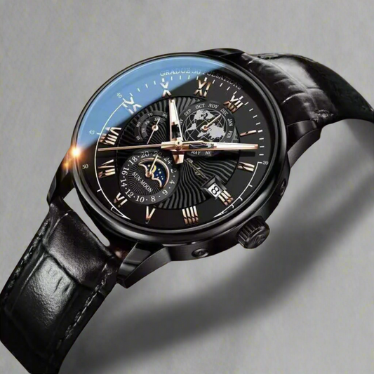 Montre à quartz pour homme | Look minimaliste et cadran noir