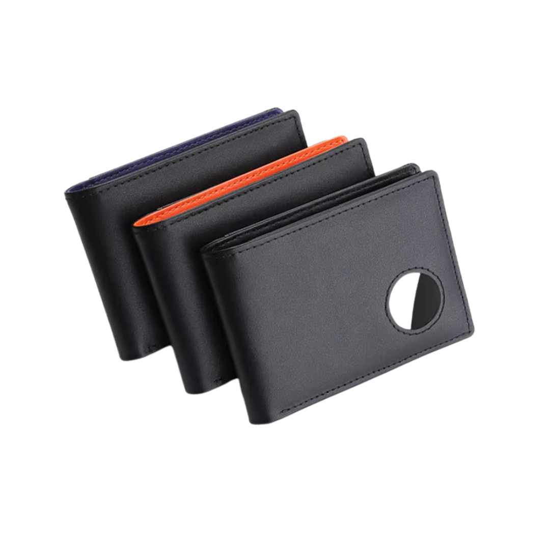 SlimWallet Orange | Portefeuille Mince & Compatible Airtag Homme