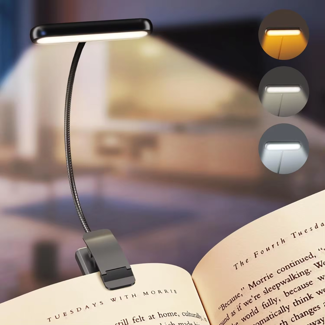 Lampe de Lecture LED Portable | Rechargeable & Clip Pratique