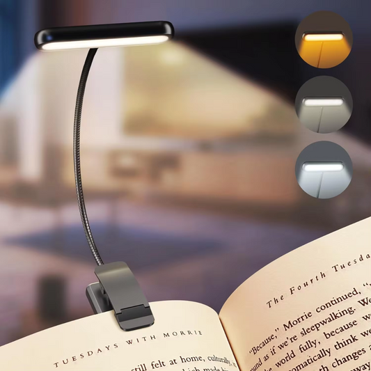 Lampe de Lecture LED Portable | Rechargeable & Clip Pratique