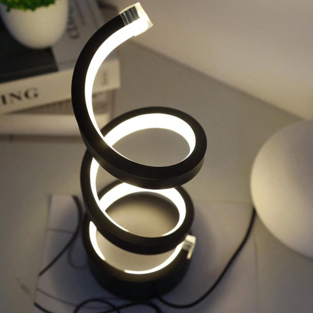 SpiralLight Lampe de table | forme tourbillon Lumière chaude et froide pour la maison