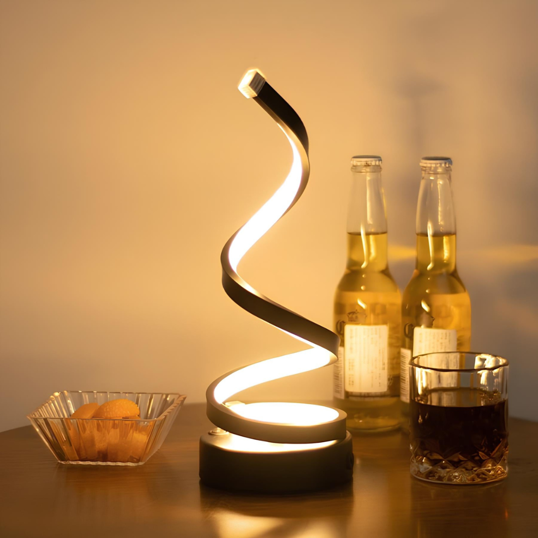 SpiralLight Lampe de table | forme tourbillon Lumière chaude et froide pour la maison