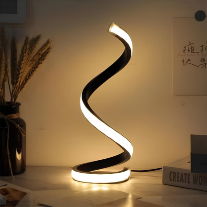 SpiralLight Lampe de table | forme tourbillon Lumière chaude et froide pour la maison