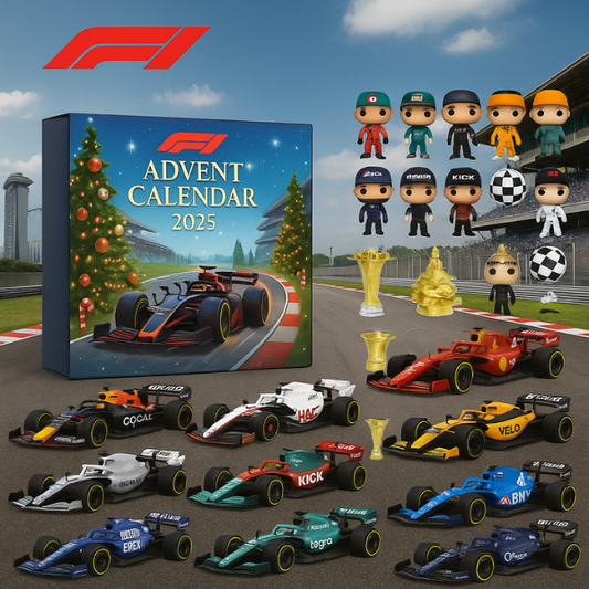 RaceTrack F1 Calendrier de l’Avent 2025 | 24 Mini Voitures de Formule & Figurines de Collection