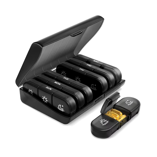 Pilulier Hebdomadaire – Compartiments Jour/Nuit – Boîtes Amovibles