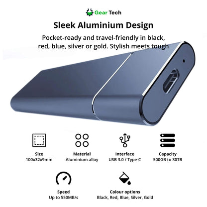 SSD Externe Portable USB-C Rapide