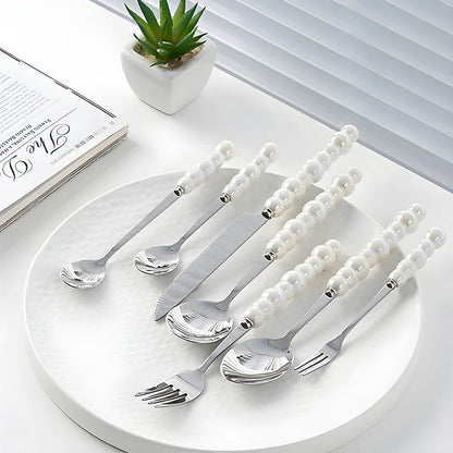 Set Couverts – Acier Inoxydable – Manche Perlé