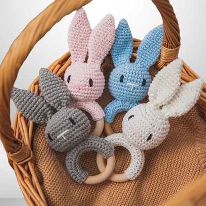 Hochet Dentition Bois Coton Bébé