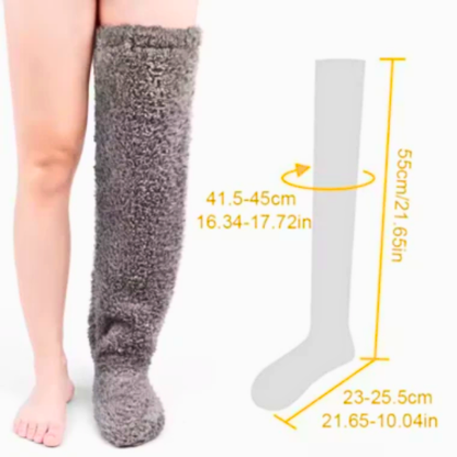 Chaussettes Hautes – Peluche Épaisse – Orteils Ouverts ou Fermés