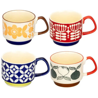 Mug Rétro en Céramique – 300 ml – Motifs