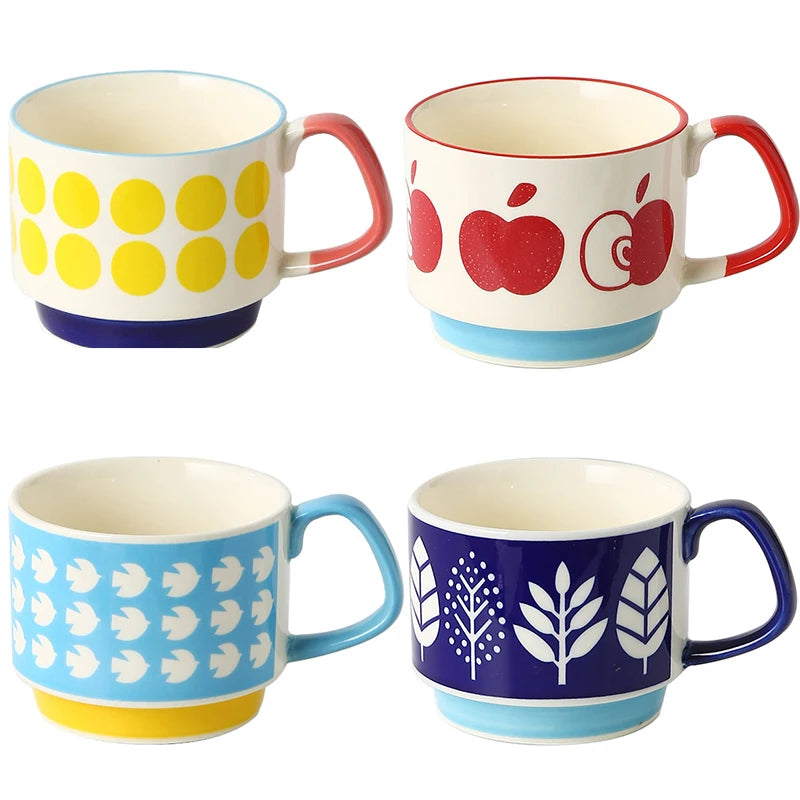 Mug Rétro en Céramique – 300 ml – Motifs