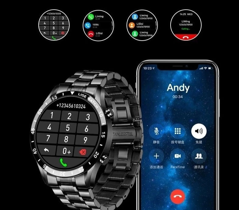 Montre Connectée – Appels Bluetooth – Bracelet Acier