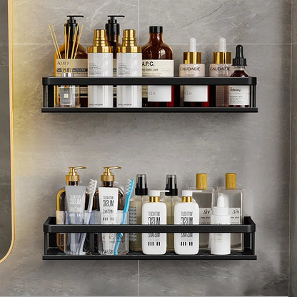 Étagère de Douche Murale Noire