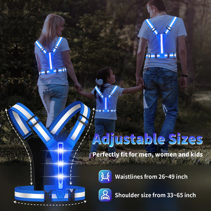 Gilet LED Réfléchissant Rechargeable