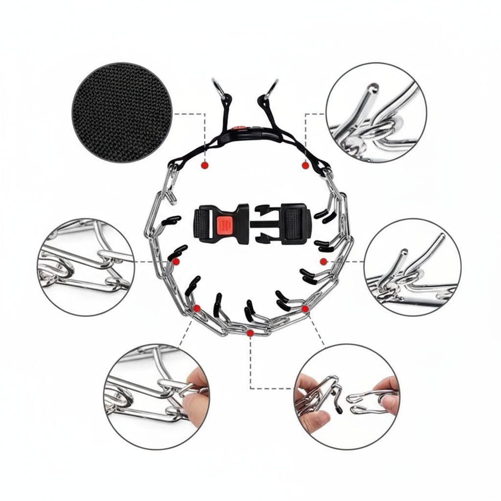 Collier de Dressage – Chaîne Acier – Réglable