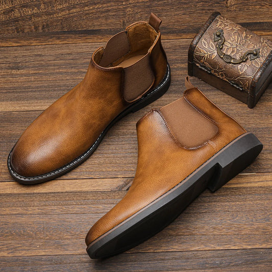 Marcelon Bottes Classiques en Cuir pour Hommes | Chaussures de Confort Durables