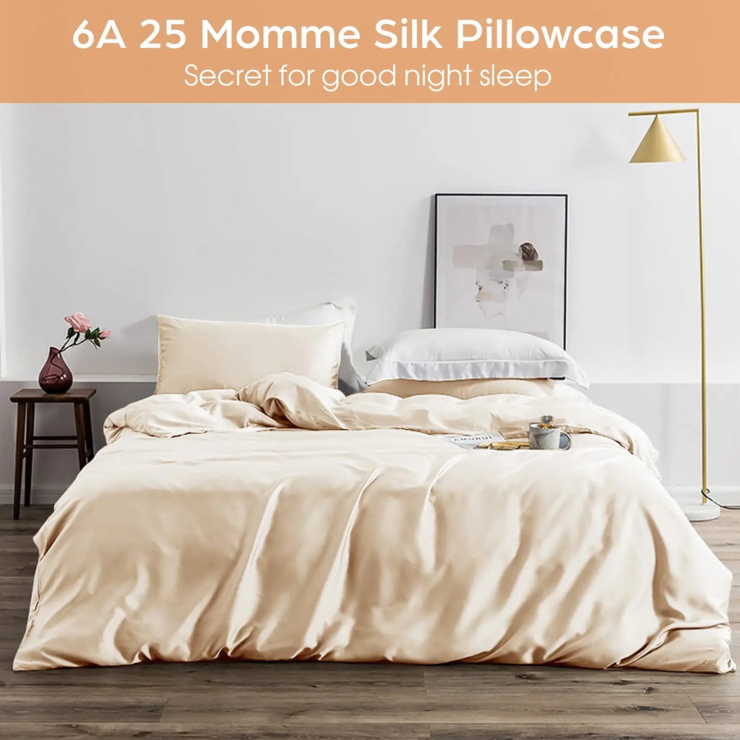 Taie Oreiller Soie – Fermeture Zippée – Sommeil