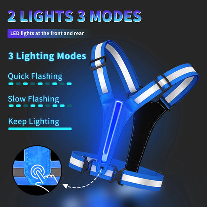 Gilet LED Réfléchissant Rechargeable
