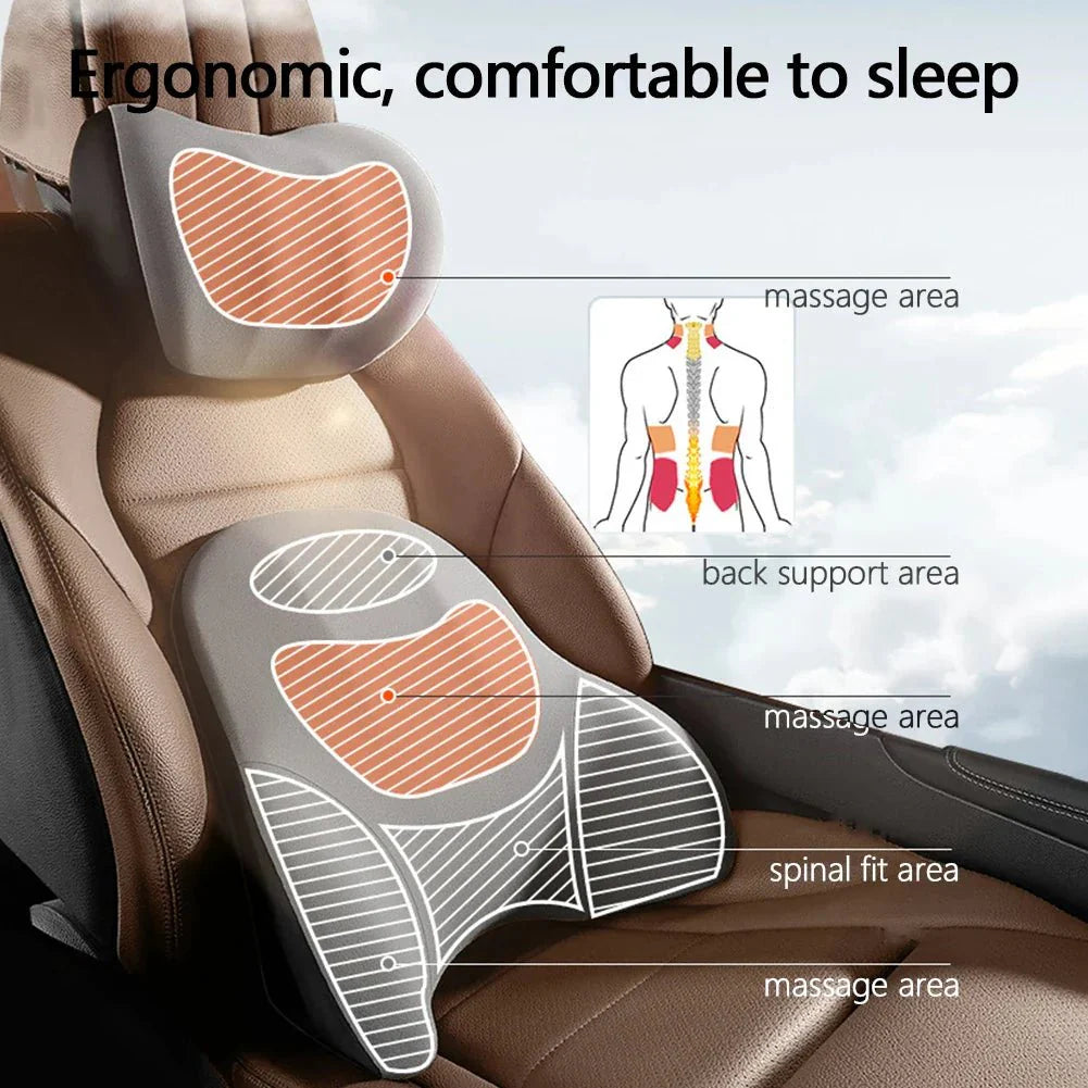 Coussin Massant Voiture – Soutien Lombaire et Cervical – Confort Premium