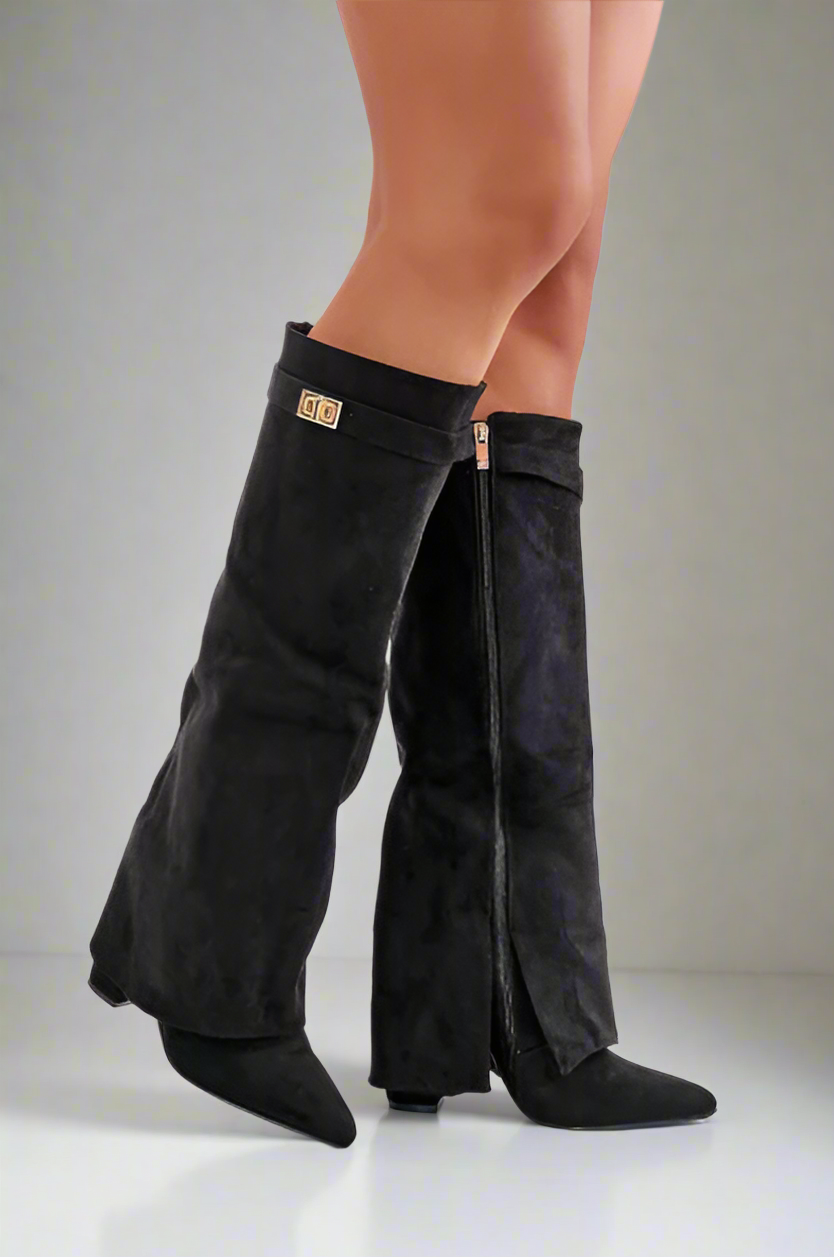 Bottines en daim pour femmes Noir | Bottines élégantes en daim Beige