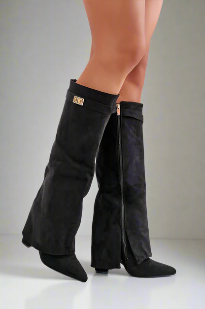 Bottines en daim pour femmes Noir | Bottines élégantes en daim Beige