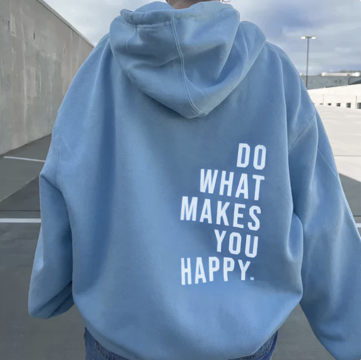 Hoodie Oversize Message Bonheur
