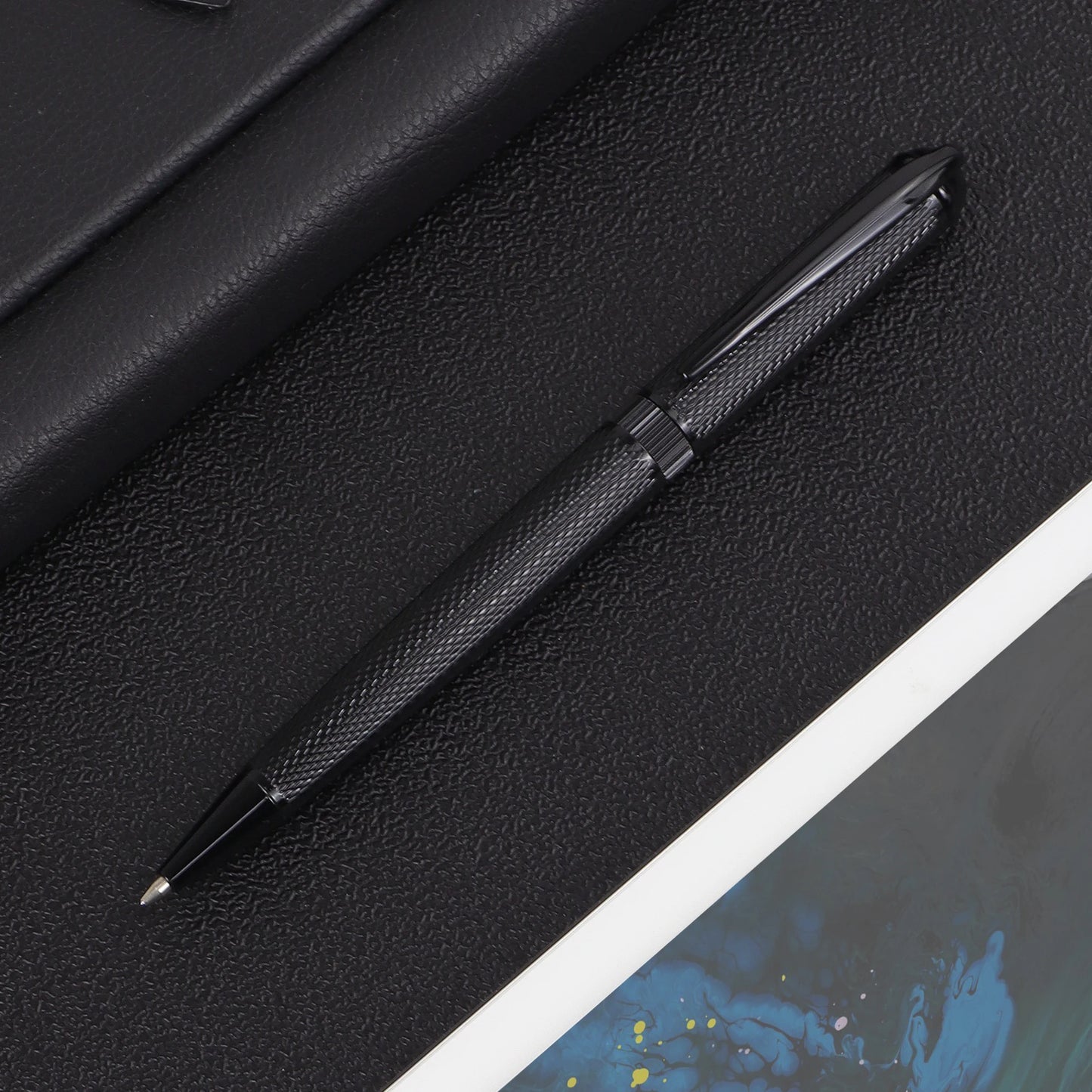 Vescari Stylo Noir de Luxe | Stylo-Bille Premium, Écriture Fine 1,0 mm