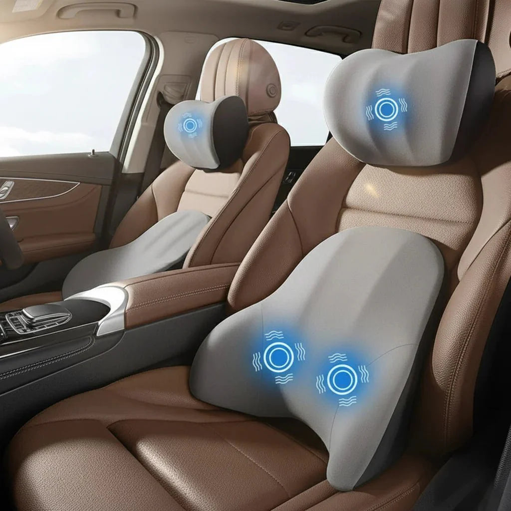 Coussin Massant Voiture – Soutien Lombaire et Cervical – Confort Premium