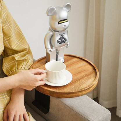 Plateau Accoudoir Canapé Bois Noyer