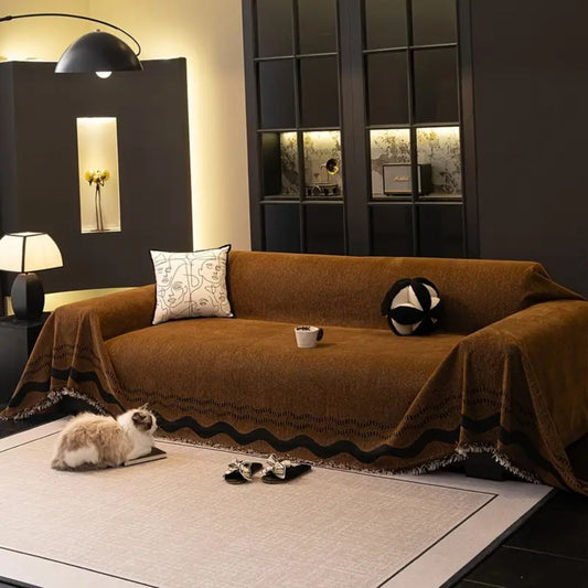 Jeté Canapé – Tissé – Bords Frangés