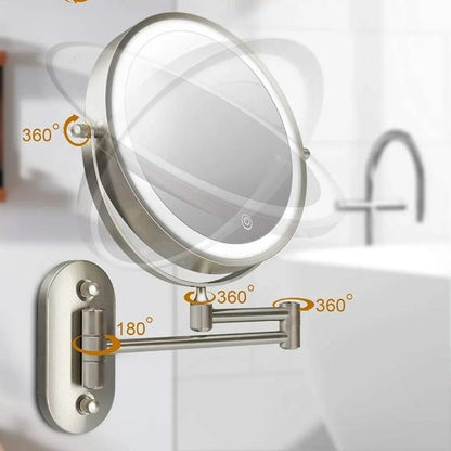 Miroir de Salle de Bain LED – Bras Articulé – Rotation 360°