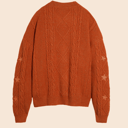 Cardigan Femme Scintillant Étoiles Orange