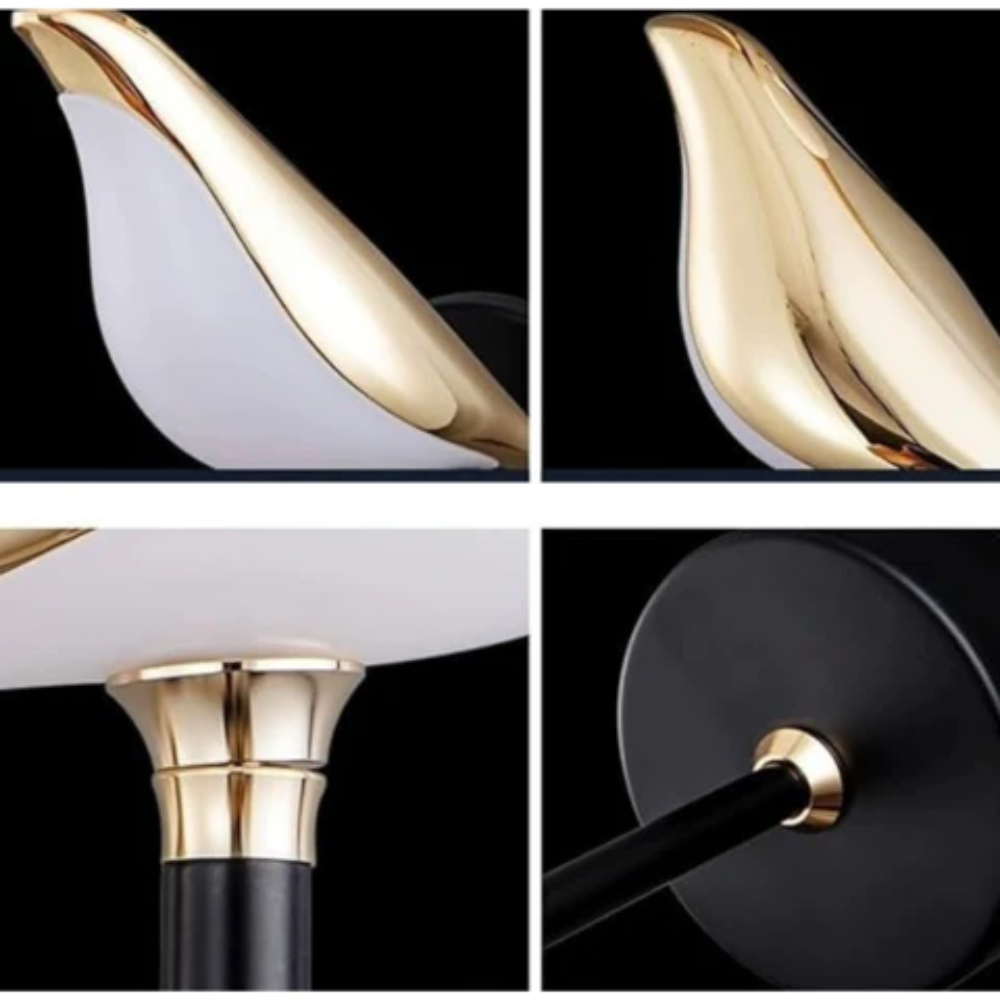 Applique Murale Oiseau – Finition Dorée – Pour Chevet