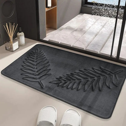Tapis de Bain Lot 2 – Antidérapant – Motif Feuille