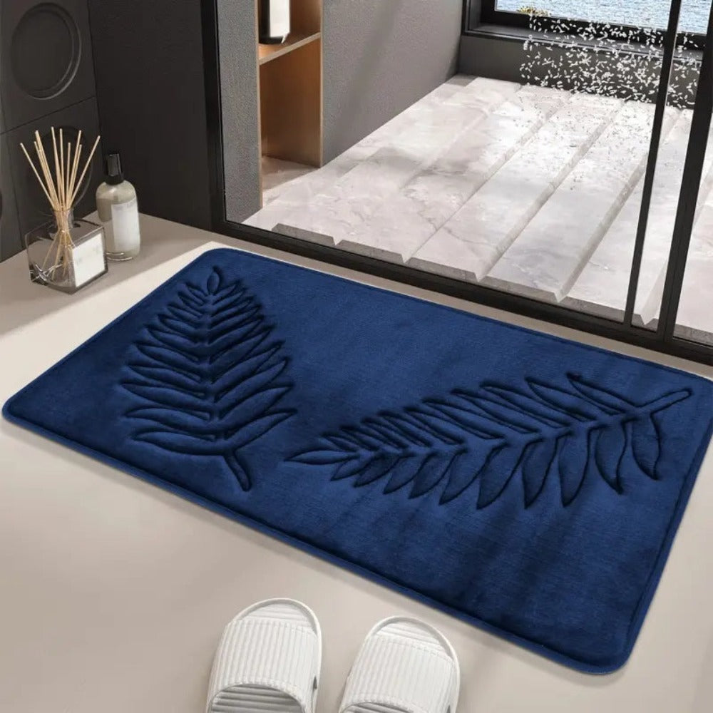 Tapis de Bain Lot 2 – Antidérapant – Motif Feuille